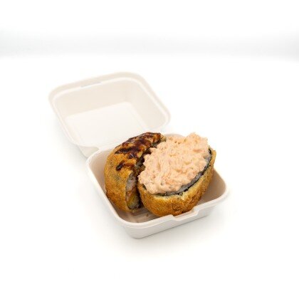 Sushi Burger with Delicate Grilled Salmon and Mango