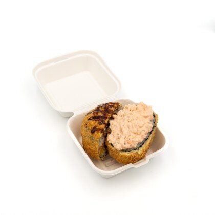 Sushi Burger with Delicate Grilled Salmon and Avocado