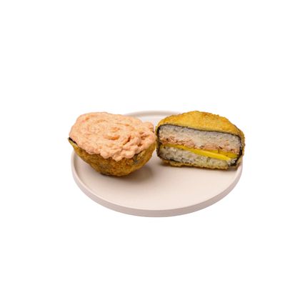 73 Sushi Burger with Delicate Grilled Salmon and Mango