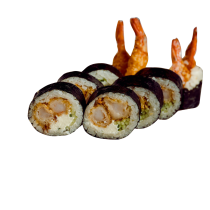 Futomaki with Tempura Prawns and Cucumber