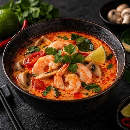 Tom yum z krewetkami